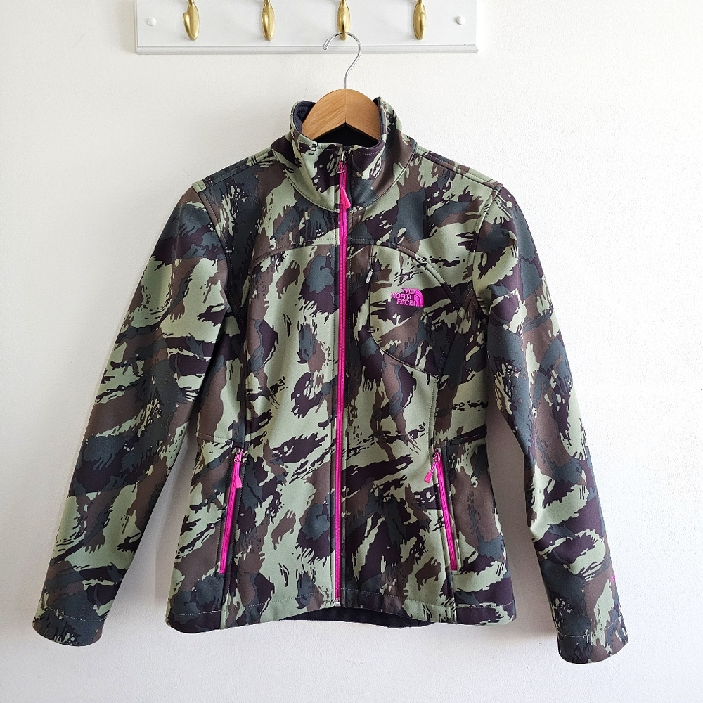 The North Face Windwall Camo Pink Full Zip Fleece-Lined Women's Jacket Size S